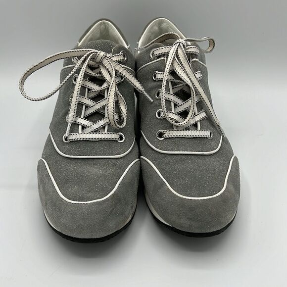 Max Mara Suede Sneakers With Small Wedge In Grey size 37.5 B24A2 - Picture 3 of 10